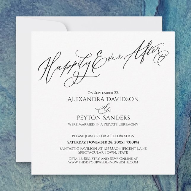 Invitación Elegante Guión Afortunadamente Después De La Simpl (Subido por el creador)