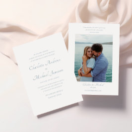 Invitación Elegante guión Biblia contra Boda de foto