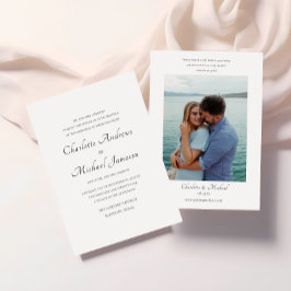 Invitación Elegante guión Biblia contra Boda de foto