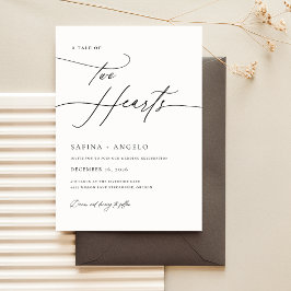 Invitación Elegante guión Boda clásico negro y blanco