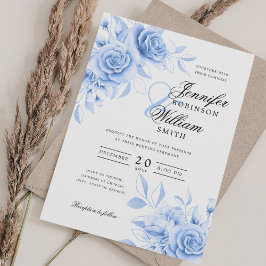 Invitación Elegante guión Boda Marina acuarela Floral