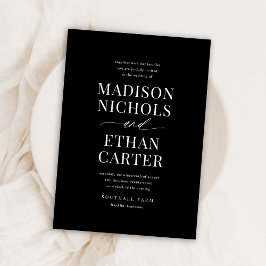 Invitación Elegante guión caligrafía Boda negro