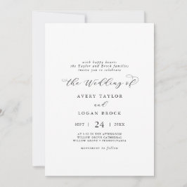 Invitación Elegante guión casual para ambos padres Boda anfit