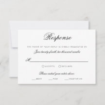 Elegante guión clásico Boda tradicional RSVP