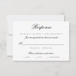 Invitación Elegante guión clásico Boda tradicional RSVP