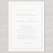 Elegante guión clásico bodas formales de oro blanc