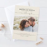Invitación Elegante guión corto de foto superior Boda de marf<br><div class="desc">Invitaciones románticas modernas y mínimas a la fotografía boda</div>