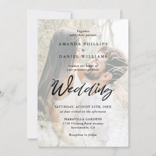 Invitación Elegante guión corto Rústico 2 Boda fotográfico