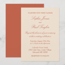 Elegante guión de boda de terracota