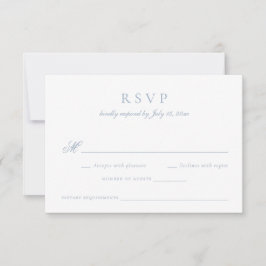 Invitación Elegante guión de caligrafía Boda azul RSVP