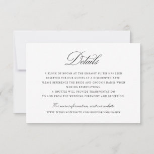 Invitación Elegante guión de caligrafía detalles de Boda mode