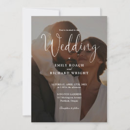 Invitación Elegante guion de caligrafía foto boda