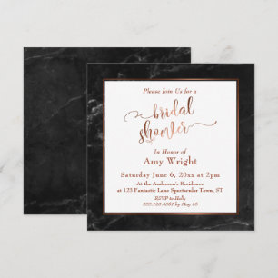 Invitación Elegante guión de cobre con lluvia de novia de már