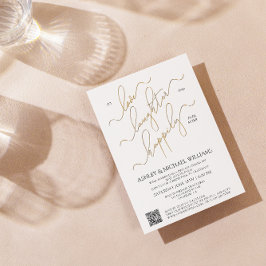 Invitación Elegante guión de código QR Feliz para siempre des