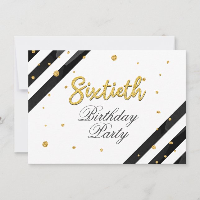 Invitación Elegante guión de cumpleaños número 60 (Anverso)