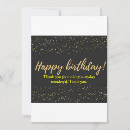 Invitación Elegante Guión de Oro Feliz Cumpleaños - Confetti