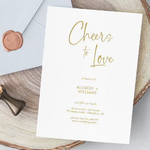 Invitación Elegante guión de oro vitorea para amar a Boda