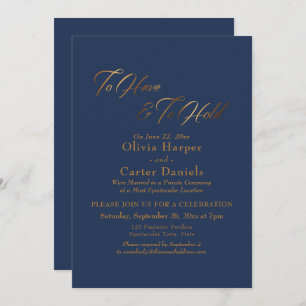 Invitación Elegante guión dorado para tener y mantener a la m