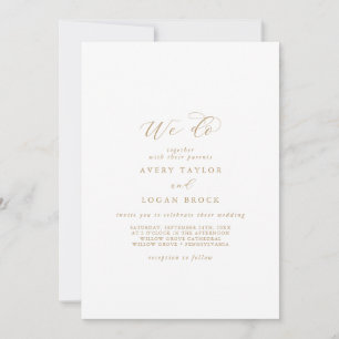 Invitación Elegante guión dorado que hacemos Boda
