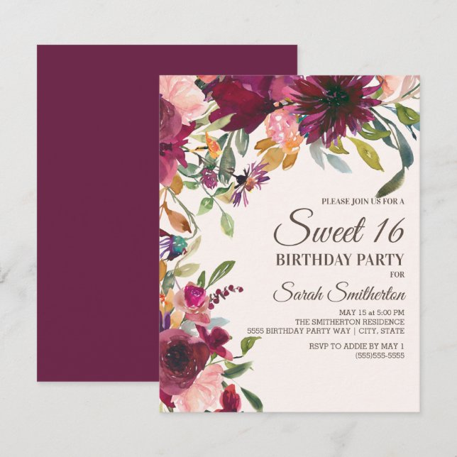 Invitación Elegante Guión dorado rosado rosado dorado dulce 1 (Anverso / Reverso)