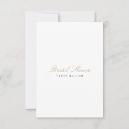 Invitación Elegante guión Dorado White Bridal Shower Invitaci