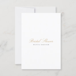 Invitación Elegante guión Dorado White Bridal Shower Invitaci