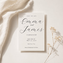 Invitación Elegante guión editable + Serif Save the Date