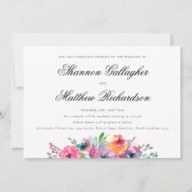 Elegante guion floral acuarela moderna boda