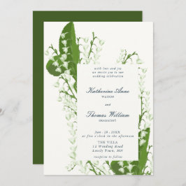 Invitación Elegante guión Floral Lily Valley Primavera Weddin