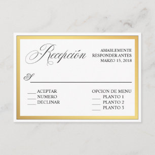 Invitación Elegante guión florece Boda español RSVP