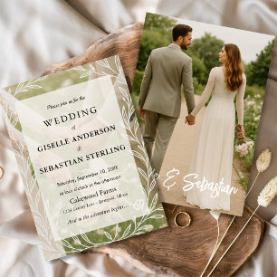 Invitación Elegante guión gráfico romántico Boda moderno