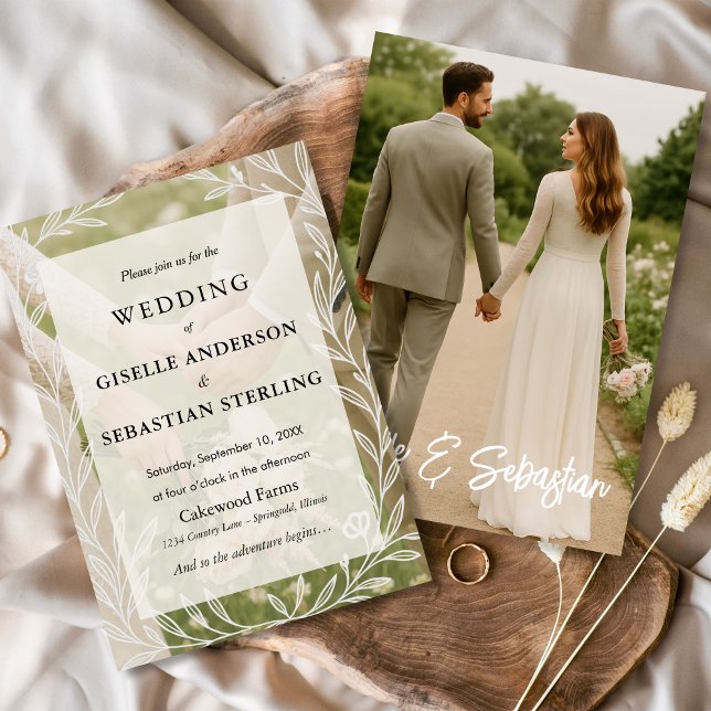 Invitación Elegante guión gráfico romántico Boda moderno (Subido por el creador)