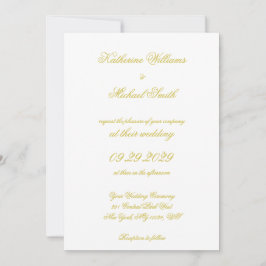 Invitación Elegante guión Isla Cítrico Amarillo Boda
