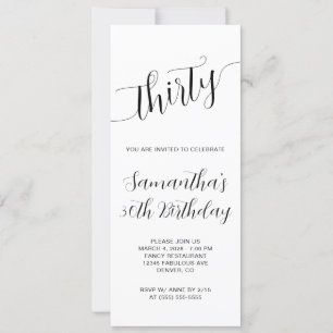 Invitación Elegante guión manuscrito 30 cumpleaños