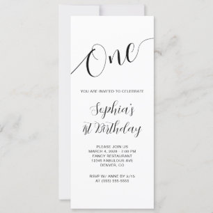 Invitación Elegante guión manuscrito Primer cumpleaños