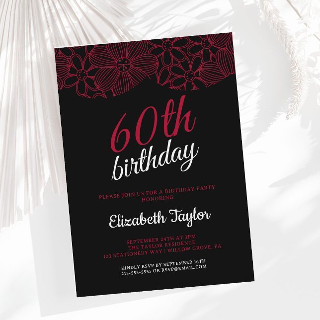 Invitación Elegante guión minimalista 60 cumpleaños fiesta in (Subido por el creador)