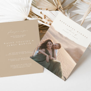 Invitación Elegante guión Minimalista foto ensayo cena