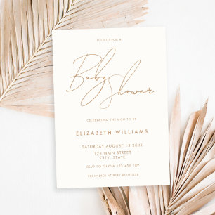 Invitación Elegante guión minimalista moderno para baby showe