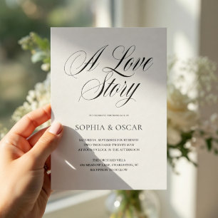 Invitación Elegante guion minimalista para boda Caligrafía