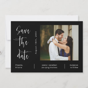 Invitación Elegante Guión Mínimo QR Código Foto Guardar la fe