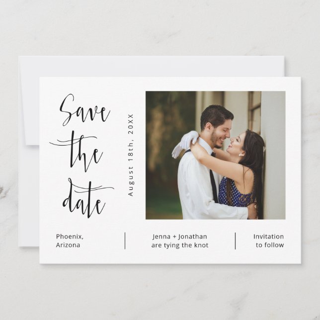 Invitación Elegante Guión Mínimo QR Código Foto Guardar la fe (Anverso)