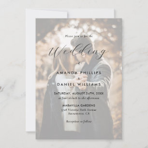 Invitación Elegante guión moderno 2 Boda fotográfico
