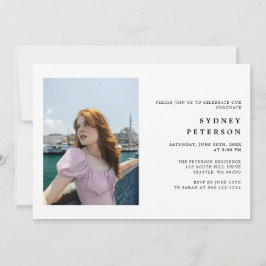 Invitación Elegante guión Moderno 2 Fiesta de Graduación de F