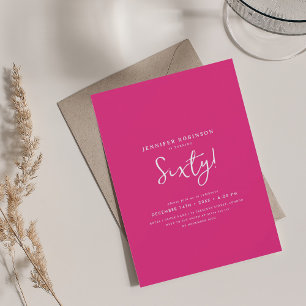 Invitación Elegante guión moderno 60º cumpleaños fiesta de Ho