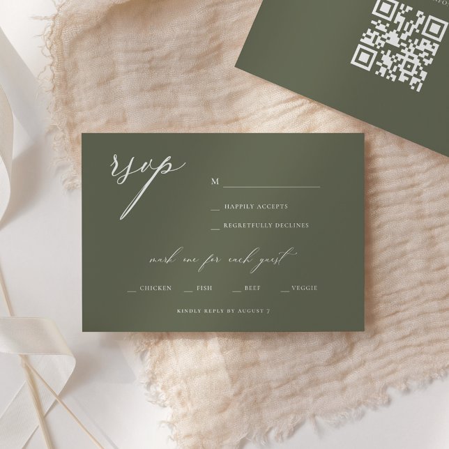 Invitación Elegante guión moderno Boda de Olivo RSVP (Subido por el creador)