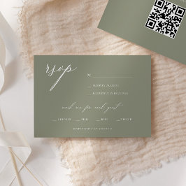 Invitación Elegante guión moderno Boda de Olivo RSVP