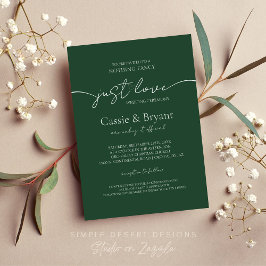 Invitación Elegante guión moderno Boda verde esmeralda