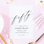Invitación Elegante guión moderno de Moda 50 cumpleaños<br><div class="desc">Elegante guión moderno de Moda 50 cumpleaños invitación</div>