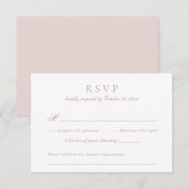 Invitación Elegante guión moderno Rubor de boda rosada RSVP