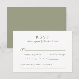 Invitación Elegante guión moderno Sage Green Wedding RSVP